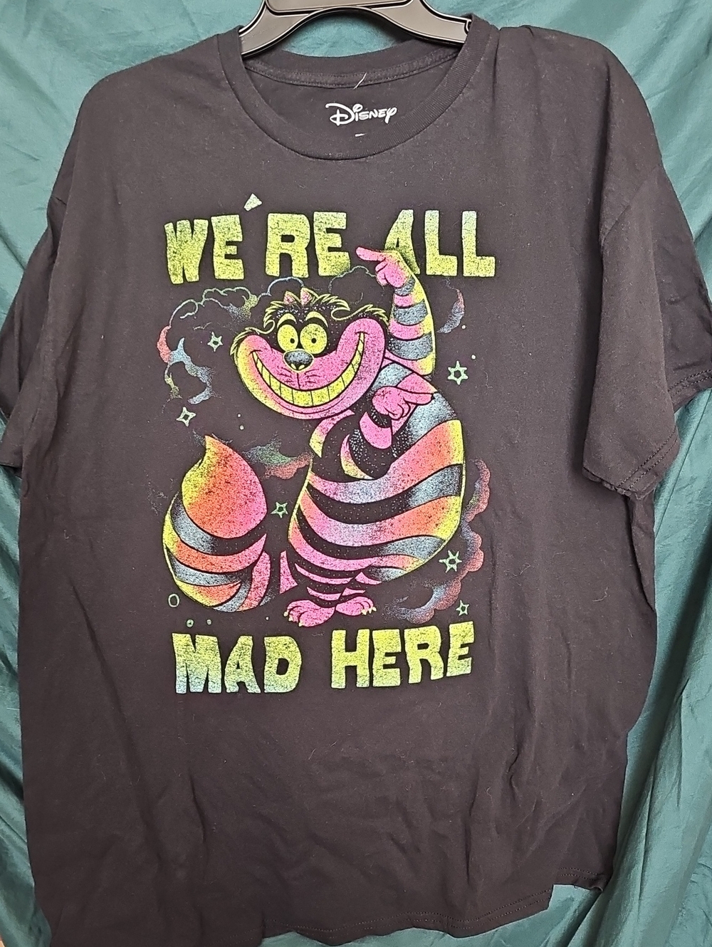 Disney Adult Black Cheshire Cat Graphic Tee - We're All Mad Here